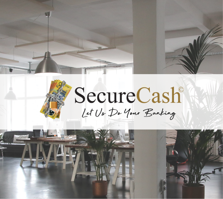 Secure Cash Logo Over Office