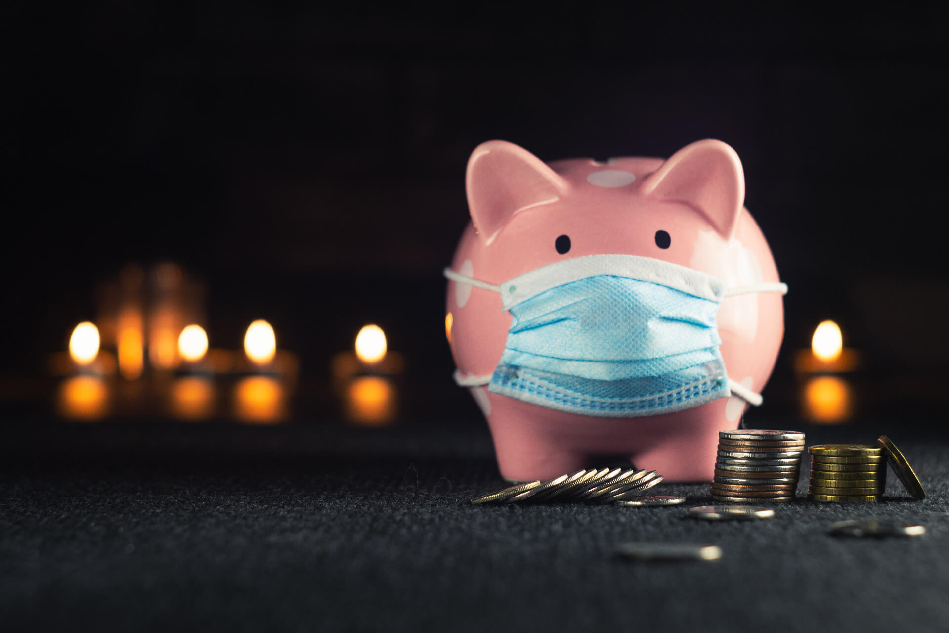 Piggy Bank Wearing Mask