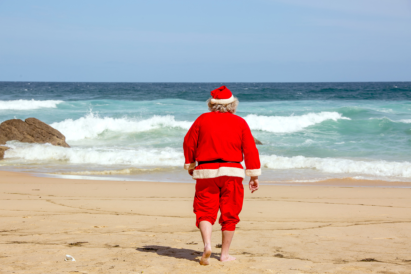 Santa On A Beach